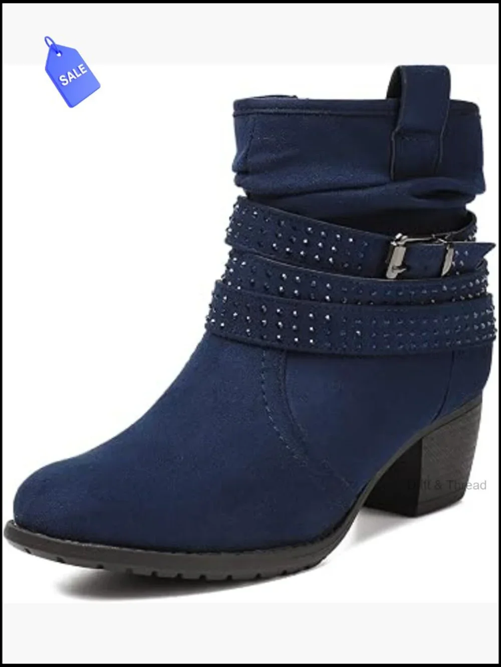 Women's Mid Calf Boots Round Toe Low Heel Slouchy Dress Zip Booties with